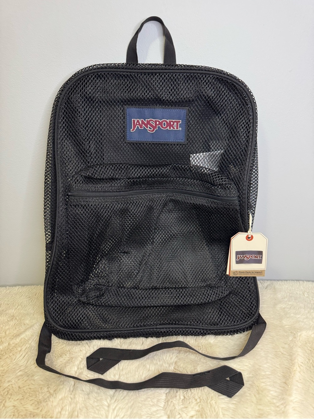 Jansport Black Mesh Backpack